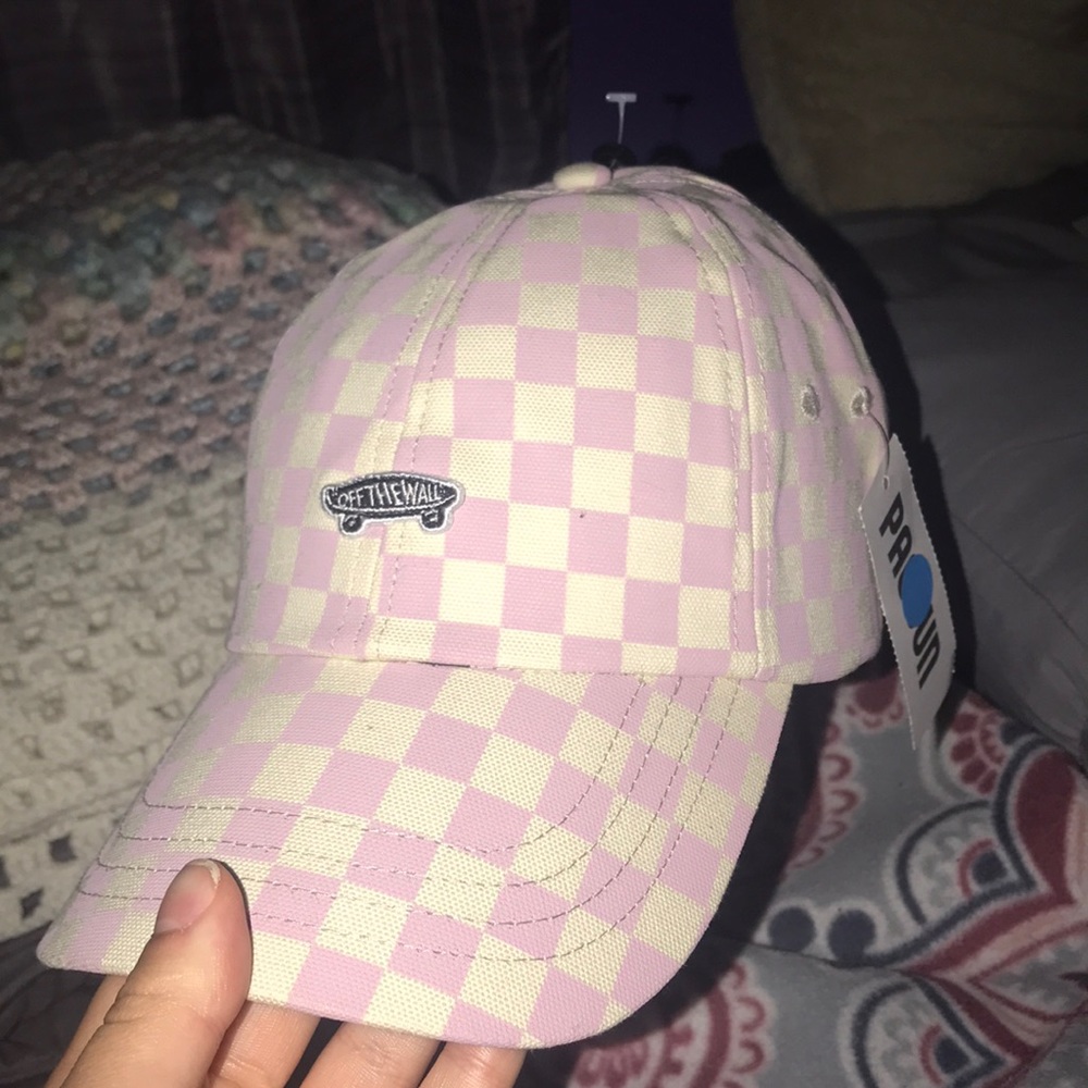 Vans purple checkered hat